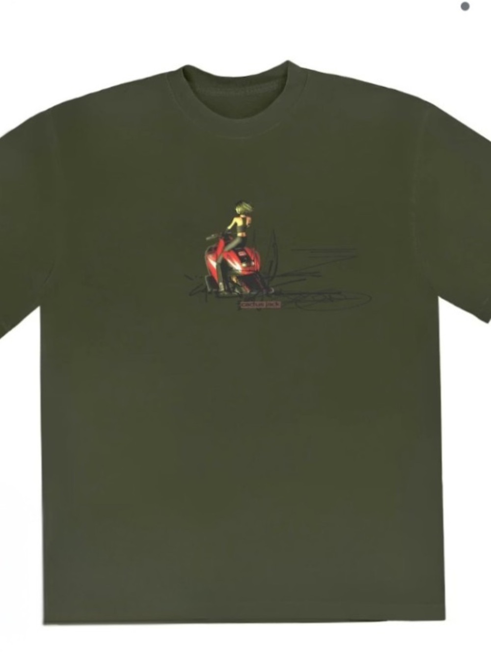 Cactus Jack Graphic T-Shirt – Olive Green. Size M.
